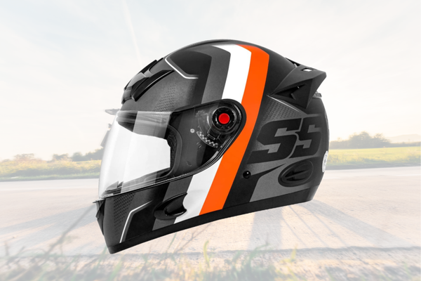 Capacete Mixs MX5 Super Speed cinza/laranja